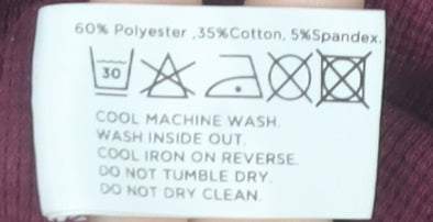 Diesel Womens Red V-Neck Long Sleeve Slim Fit Top Size M