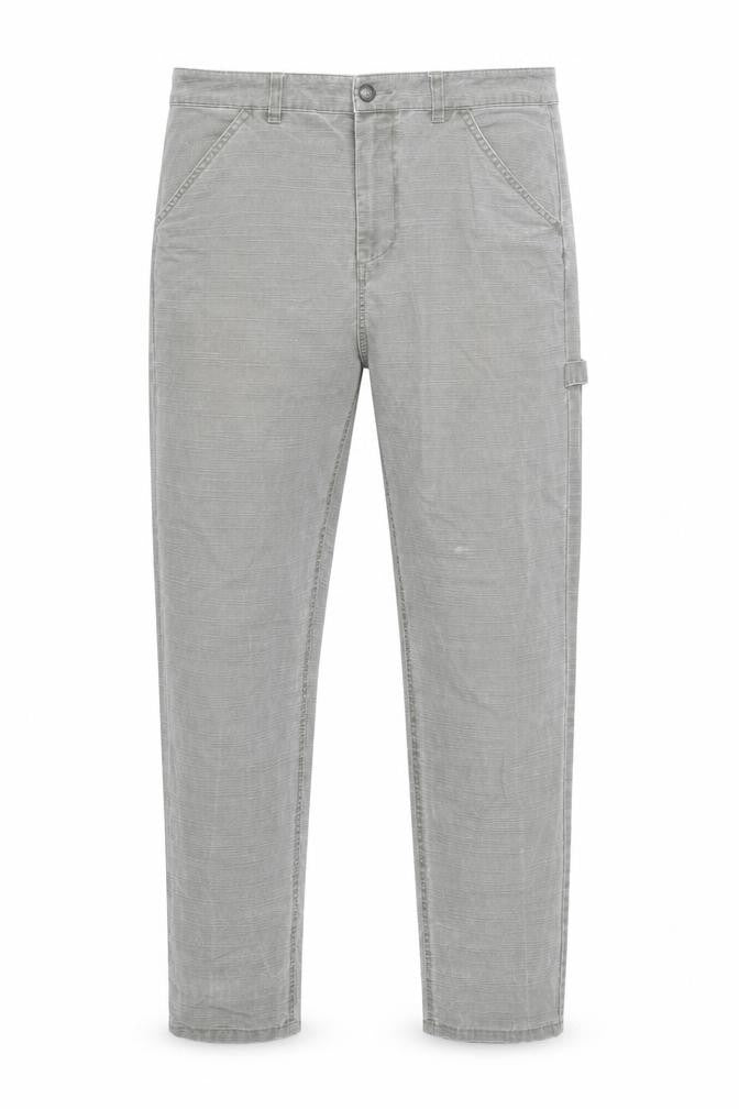 Front view of ASOS Design Men's Grey Cargo Trousers, size 34, Regular Fit