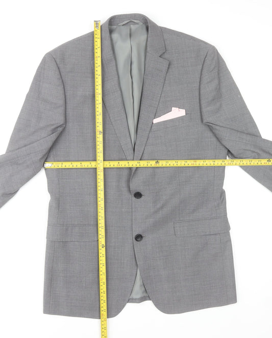 Moss 1851 Men's Grey Tailored Fit Wool Blend Suit Jacket 40R