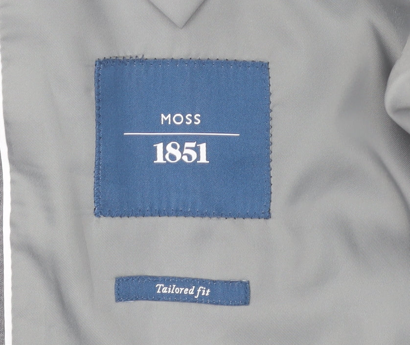 Moss 1851 Men's Grey Tailored Fit Wool Blend Suit Jacket 40R