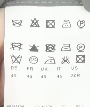 Hugo Boss Men's Grey Check Wool Dress Trousers Size 36R