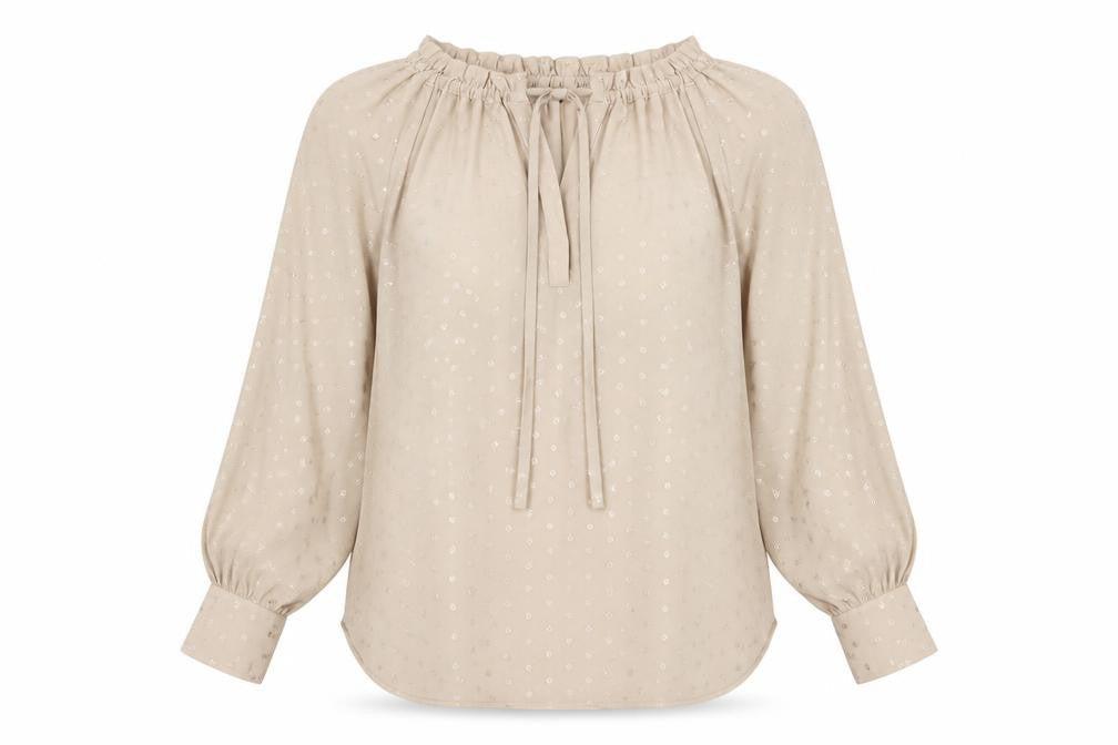 Marks and Spencer Womens Beige Polka Dot Tunic Blouse Size 10