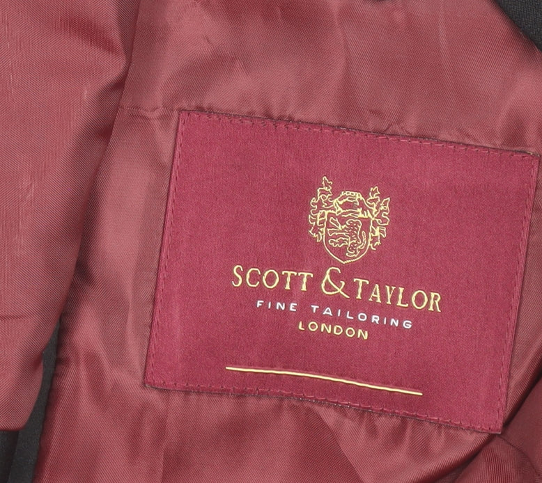 Scott & Taylor Mens Black 40R Wool Blend Shawl Lapel Formal Jacket