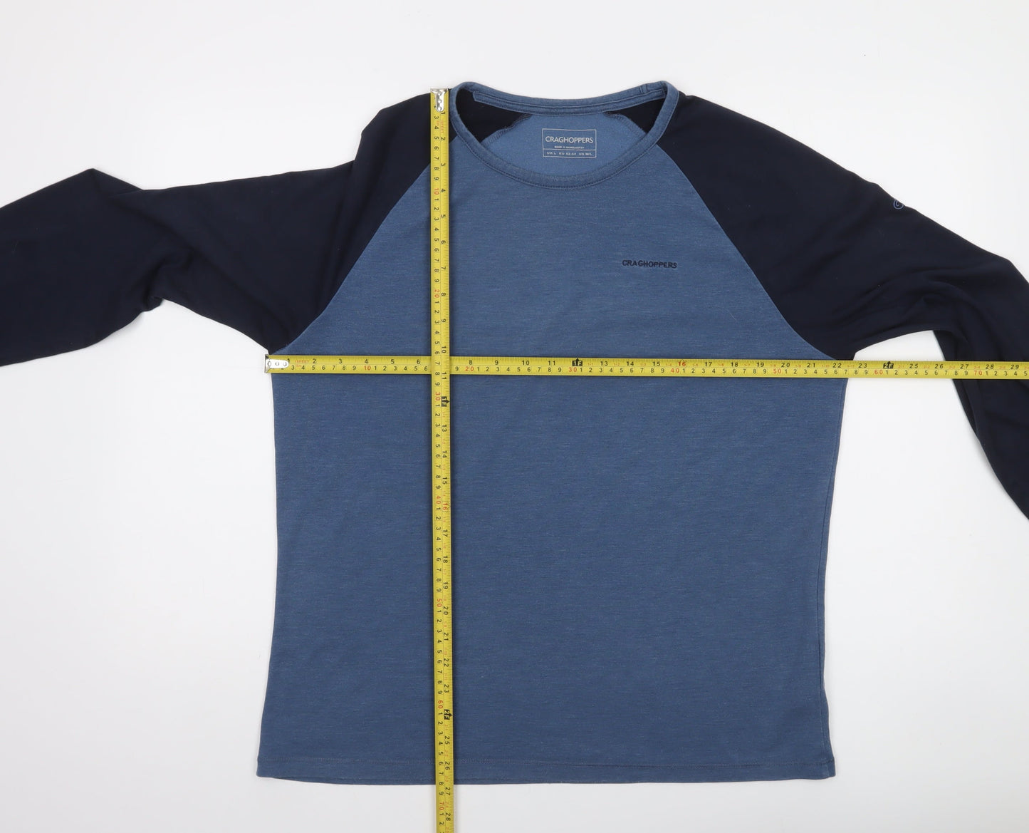 Craghoppers Men's Blue Long Sleeve Crew Neck Casual Top Size L