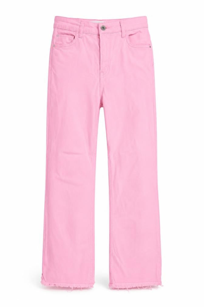 Stradivarius Women's Pink Denim Straight Jeans Size 8 Regular Fit