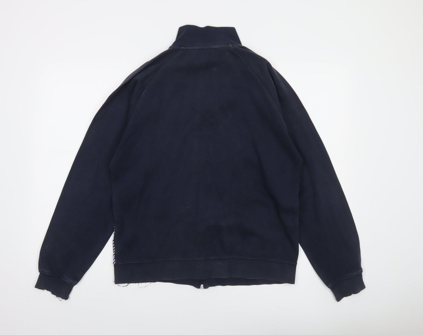 Fred Perry Men's Blue Check Cotton Zip Jacket Size M