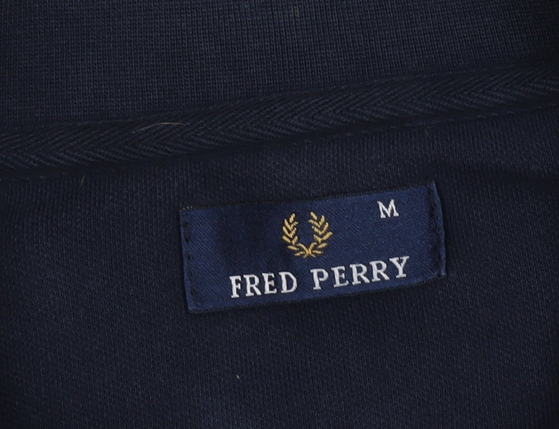 Fred Perry Men's Blue Check Cotton Zip Jacket Size M