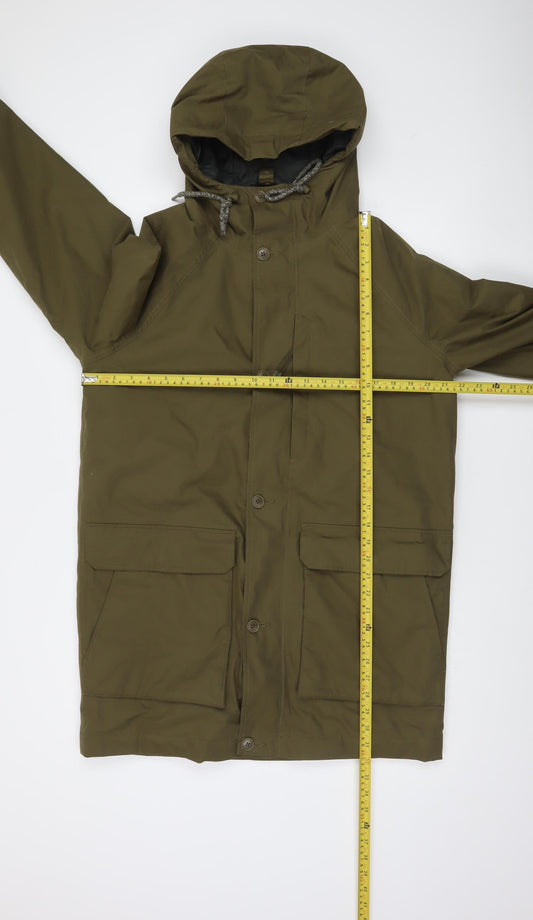 Seasalt Cornwall Men's Green Waterproof Hooded Rain Coat Size S
