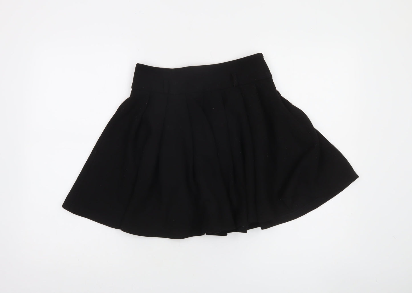ZARA Women Black XS Skater Short High Rise Skirt