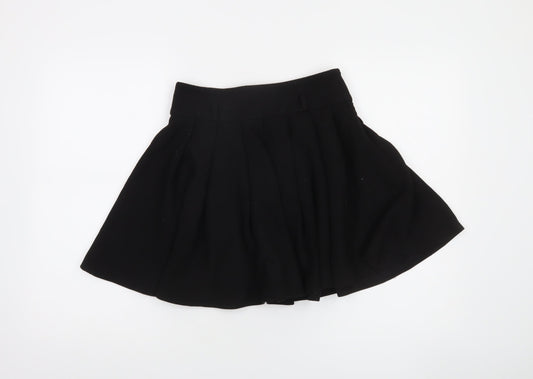 ZARA Women Black XS Skater Short High Rise Skirt
