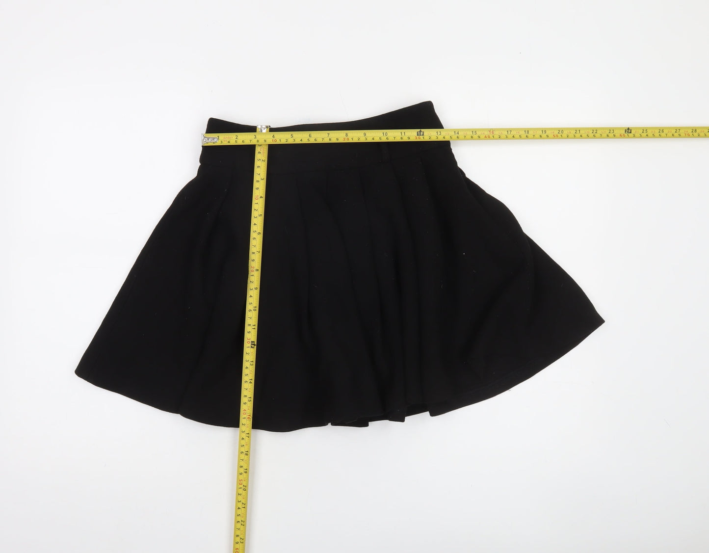 ZARA Women Black XS Skater Short High Rise Skirt