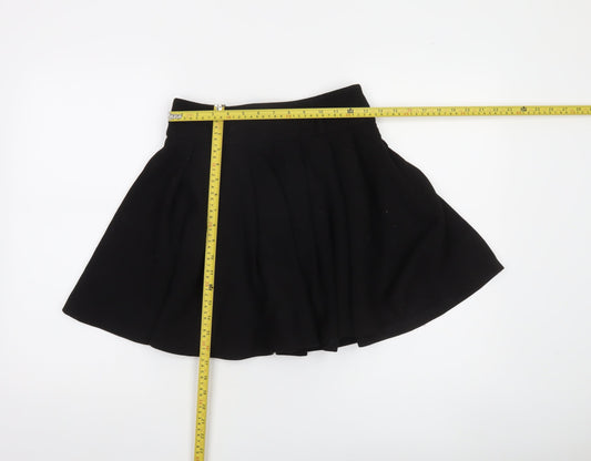 ZARA Women Black XS Skater Short High Rise Skirt