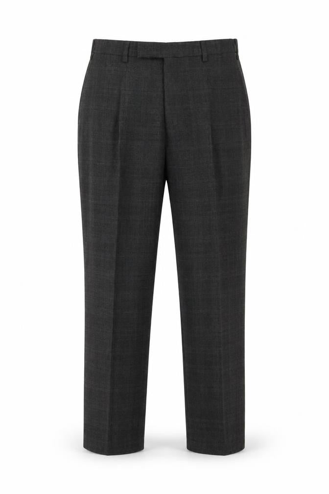 Marks and Spencer Men's Grey Check Wool Blend Dress Trousers 32W 31L