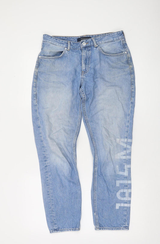 Scotch & Soda Womens Blue High Rise Straight Jeans Size 10