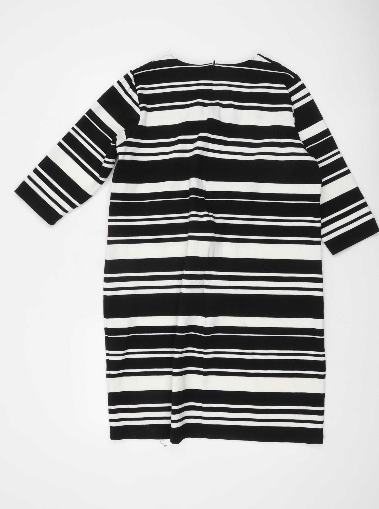 Lee Cooper Women's Black Striped Knee Length Shift Dress Size 12