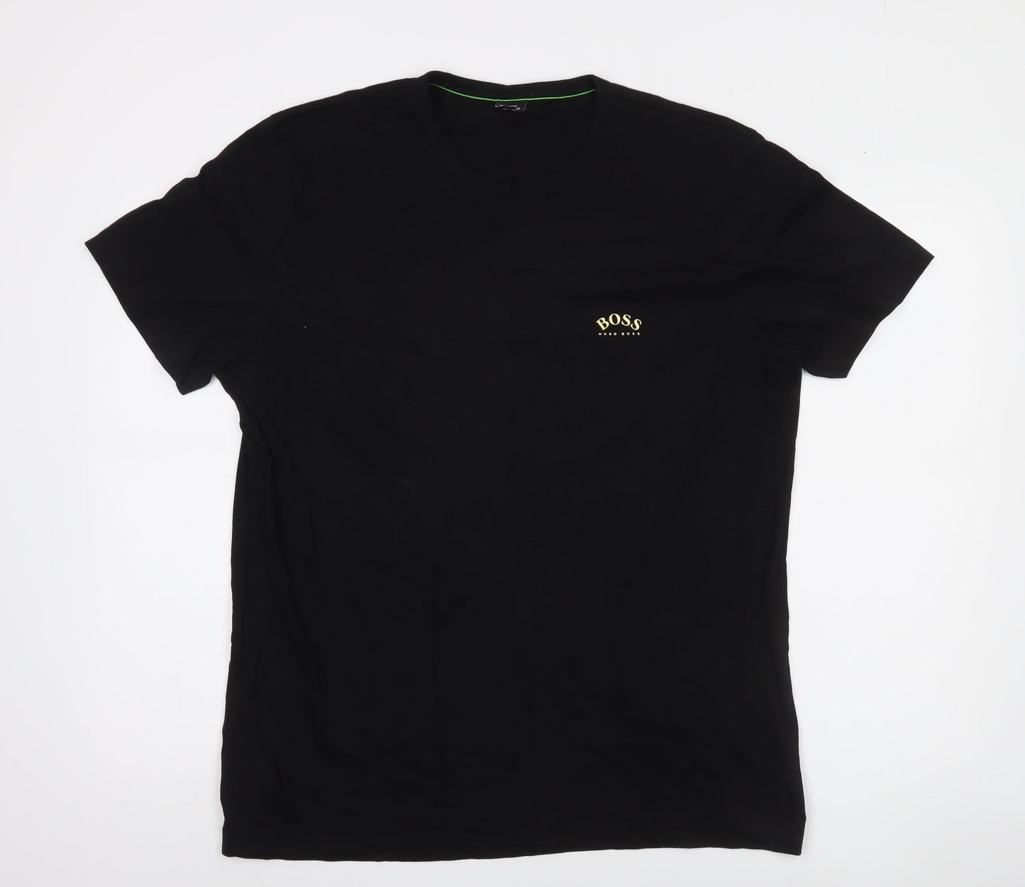 Hugo Boss Men's Black 2XL Crew Neck Cotton Logo T-Shirt
