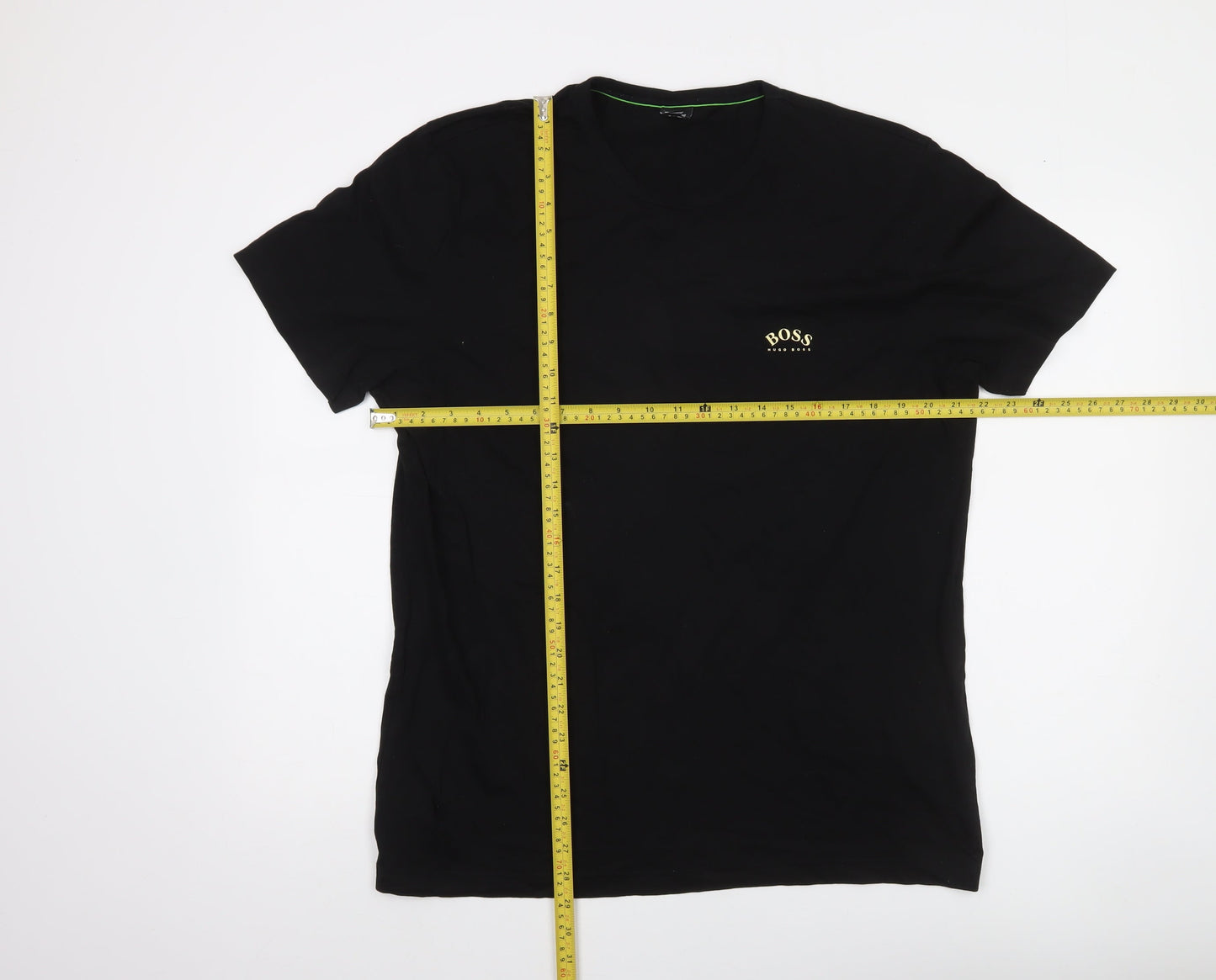 Hugo Boss Men's Black 2XL Crew Neck Cotton Logo T-Shirt