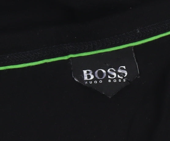Hugo Boss Men's Black 2XL Crew Neck Cotton Logo T-Shirt