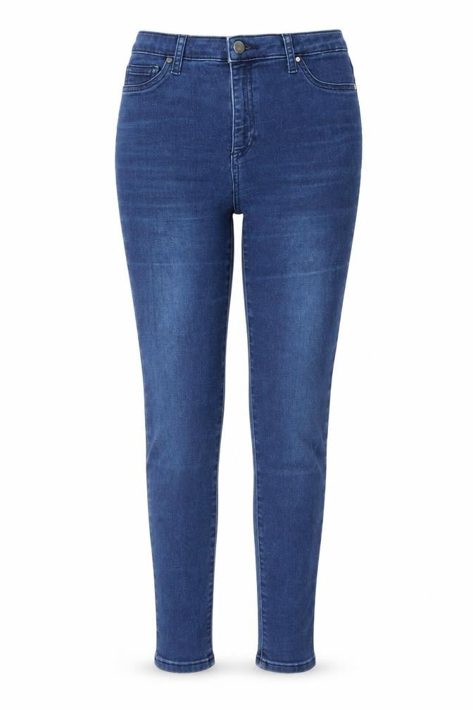 Front view of Gallery Women Blue Skinny Slim Fit Jeans UK 12