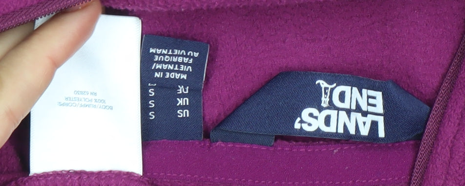 Lands' End Women's Purple Fleece Pullover Sweatshirt Size S