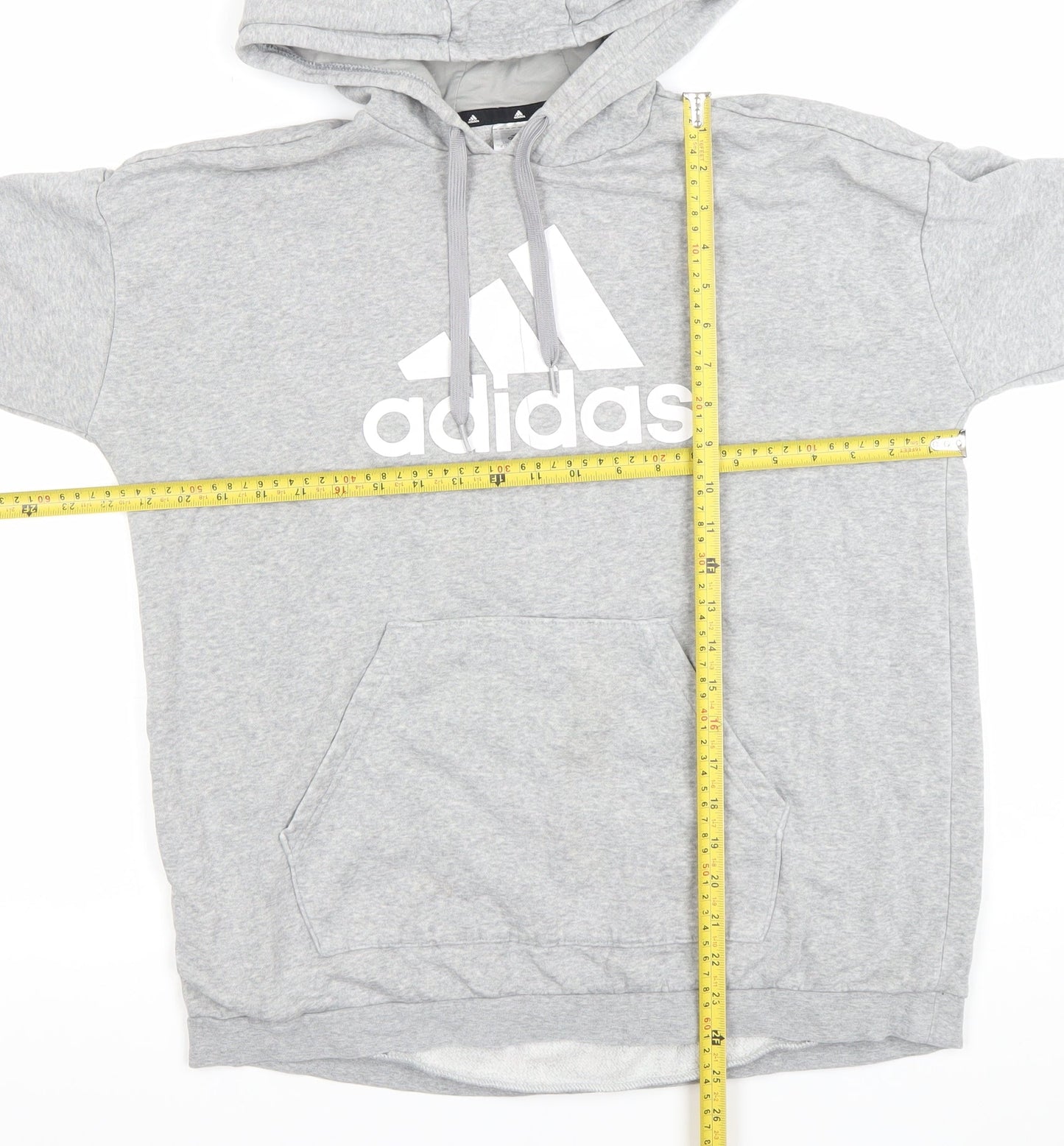 Adidas Women Grey Pullover Hoodie XL Logo Cotton Blend Casual