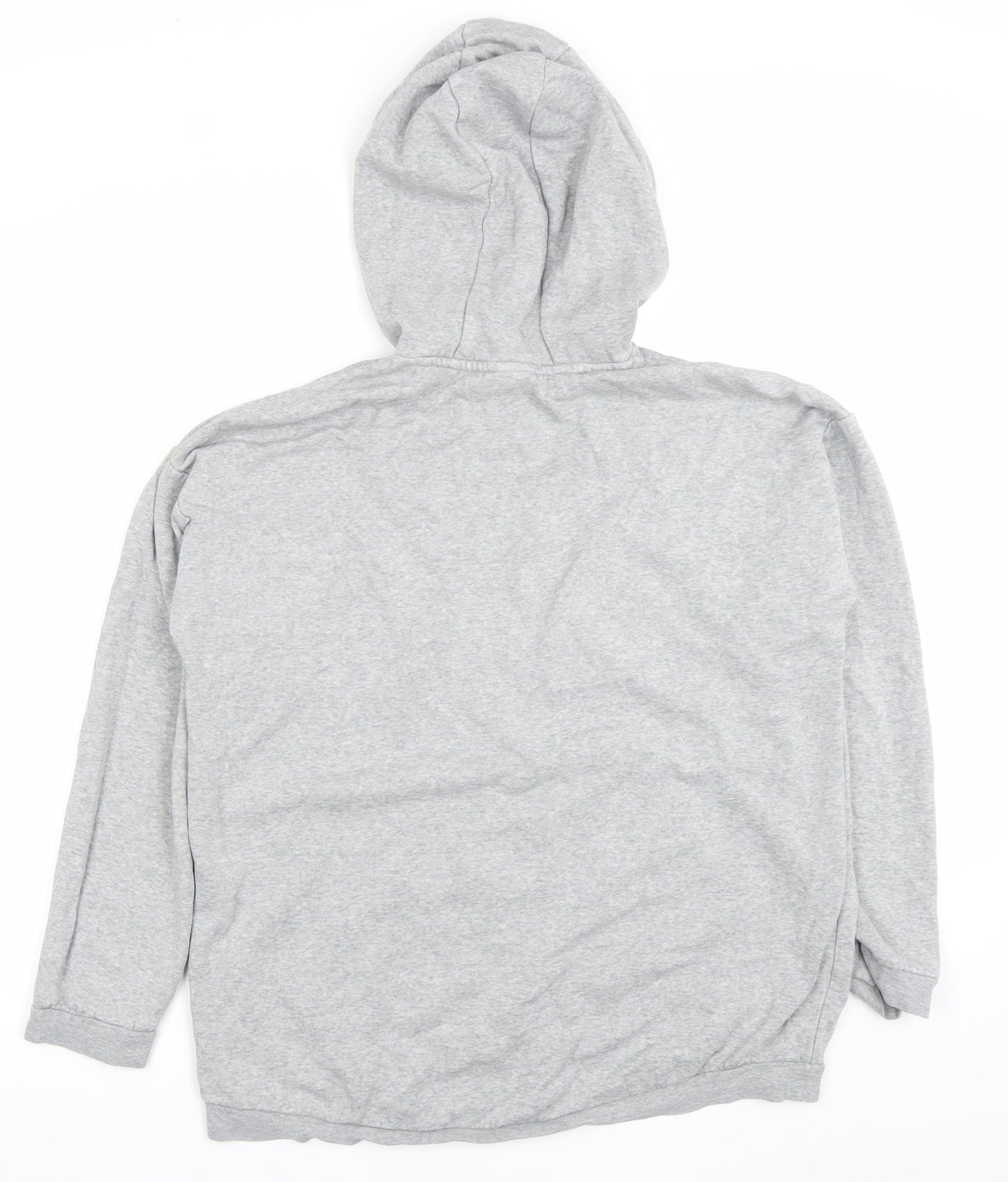 Adidas Women Grey Pullover Hoodie XL Logo Cotton Blend Casual