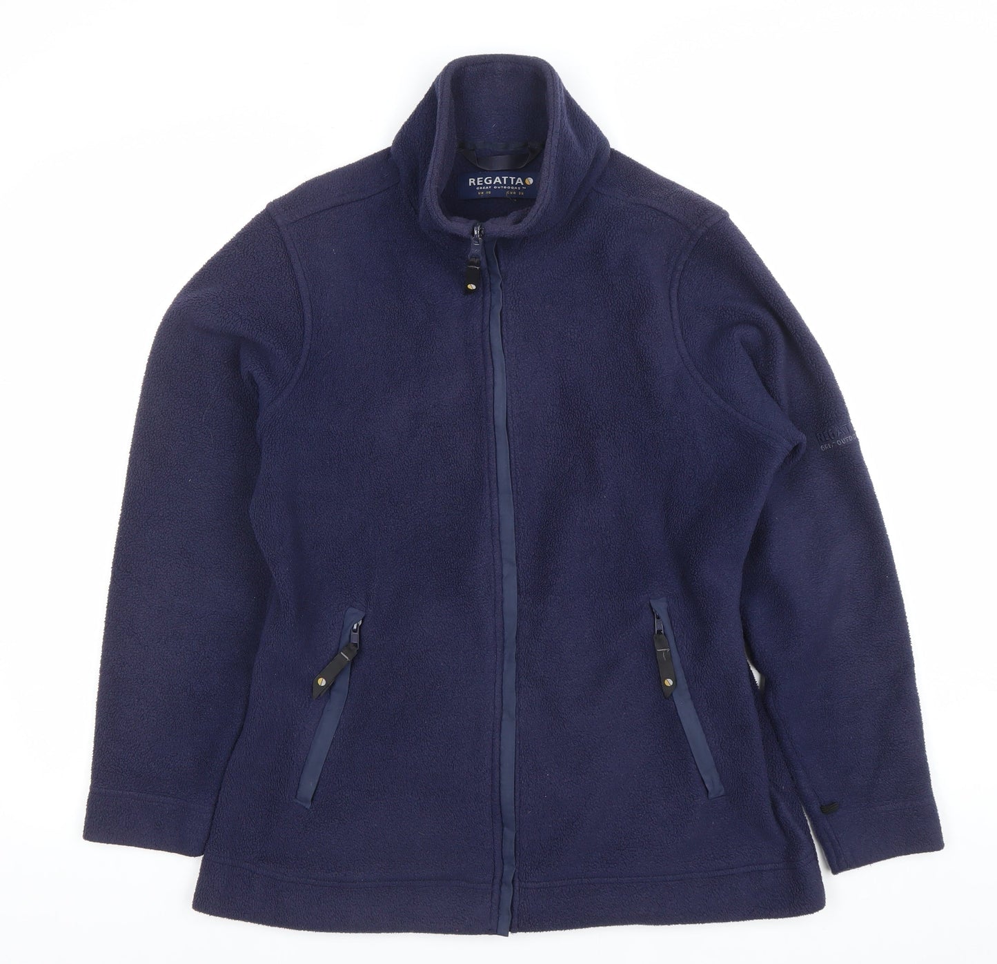 Regatta Womens Blue Fleece Full Zip Jacket UK 10 Mid-Length Outdoor