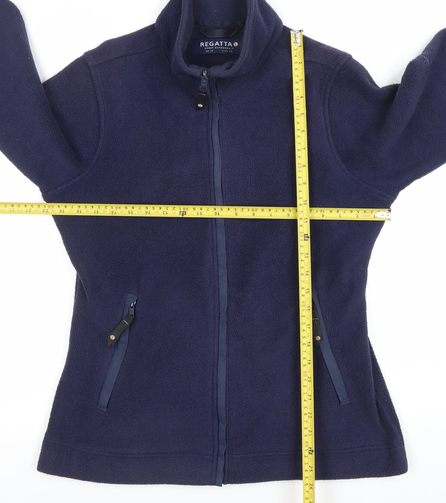 Regatta Womens Blue Fleece Full Zip Jacket UK 10 Mid-Length Outdoor