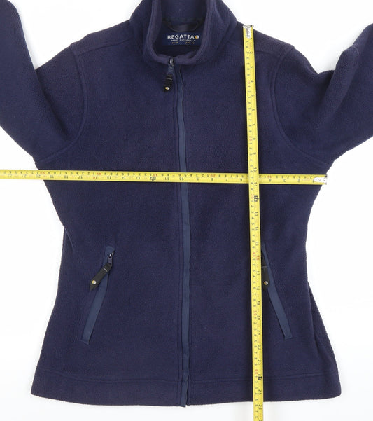 Regatta Womens Blue Fleece Full Zip Jacket UK 10 Mid-Length Outdoor