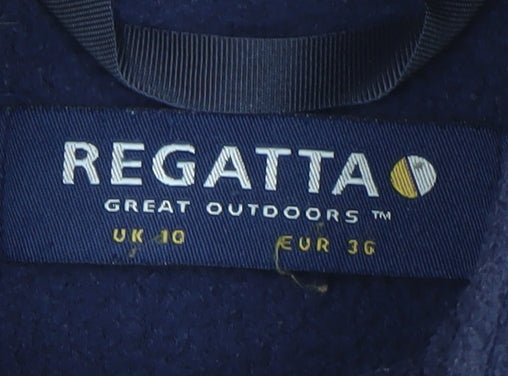 Regatta Womens Blue Fleece Full Zip Jacket UK 10 Mid-Length Outdoor