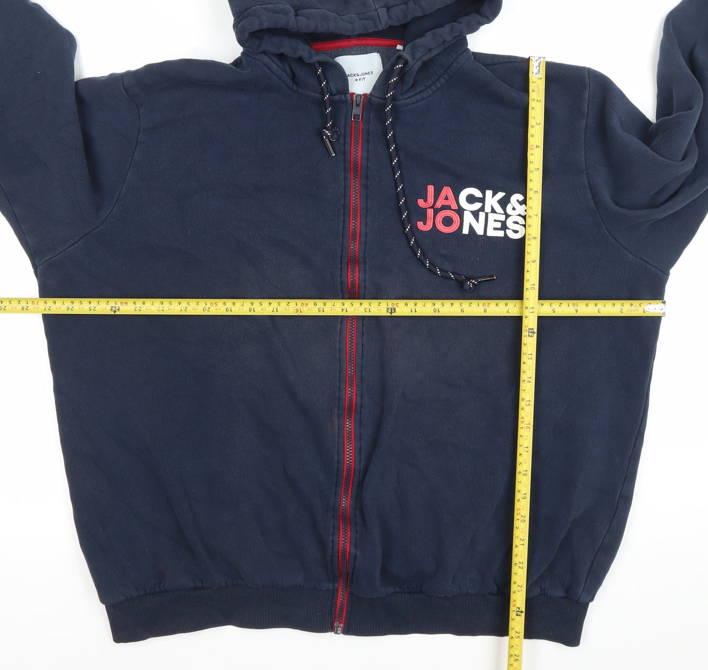 Jack & Jones Men’s Blue Full Zip Hoodie 3XL Logo Fleece