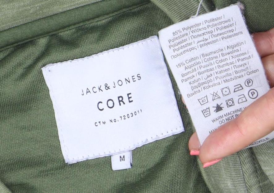 Jack & Jones Core Men's Green Sweatshirt M Crew Neck Long Sleeve