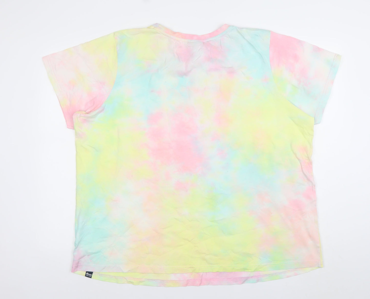 Ellesse Womens Multicoloured Tie-Dye Cotton T-Shirt UK 24