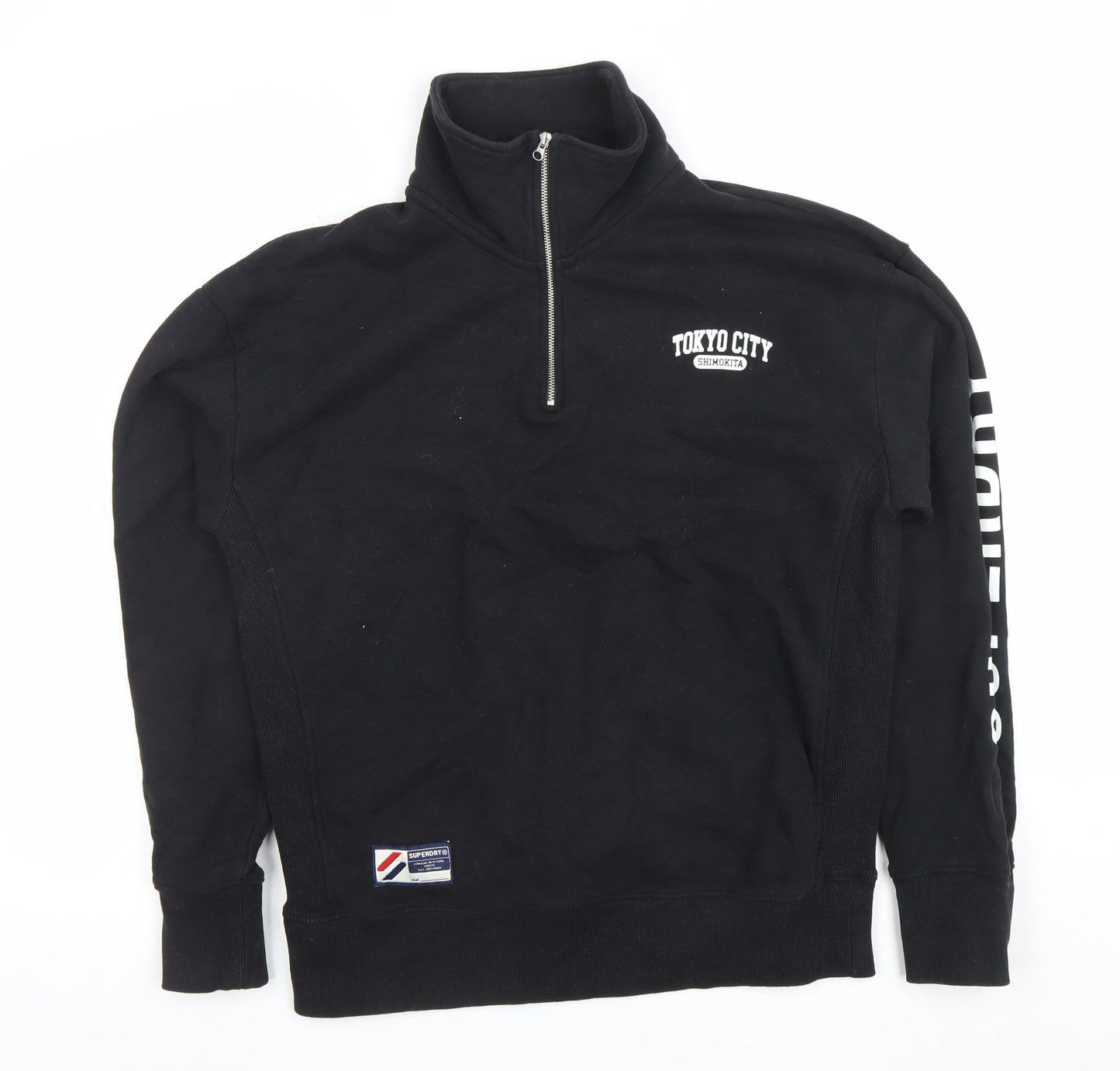 Superdry Men's Black XS 1/4 Zip Tokyo City Sweatshirt