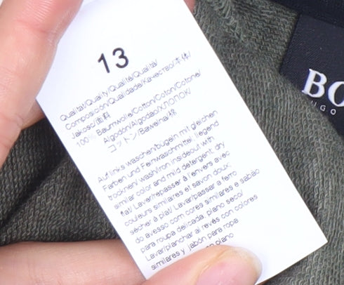 Hugo Boss Men's Green Full Zip Hoodie Size M Cotton Jersey