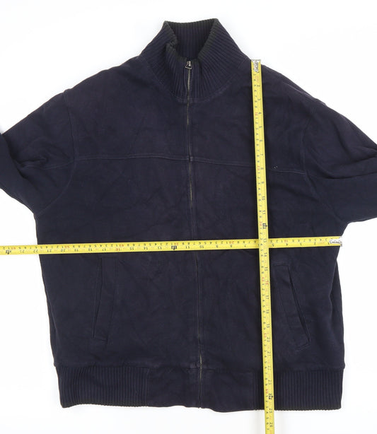Marks and Spencer Blue Harbour Men's Blue Medium Cotton Bomber Jacket