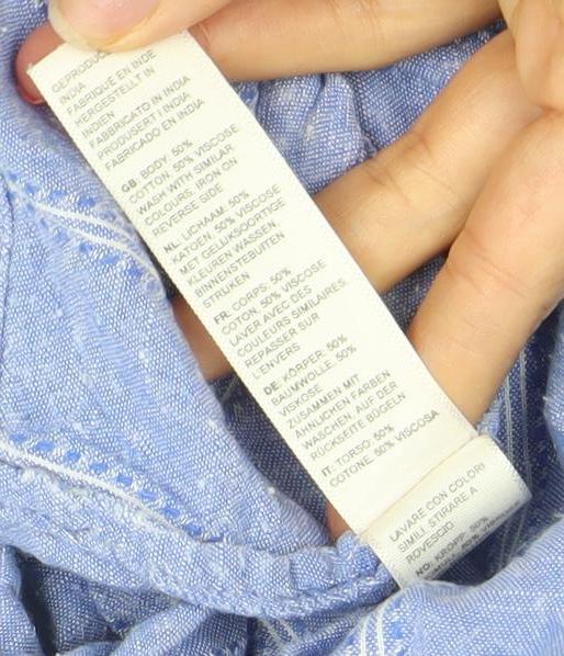 Fat Face Womens Blue Striped 3/4 Sleeve Tunic Blouse Size 16