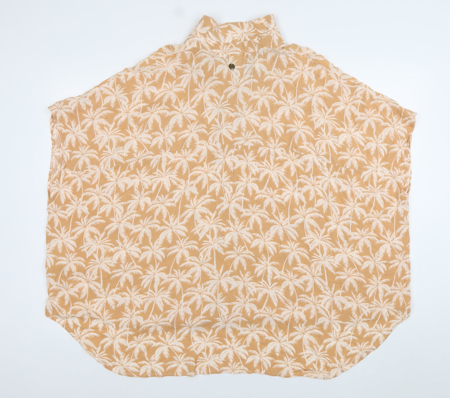 Rip Curl Womens Beige Tropical Button-Up Tunic Shirt M
