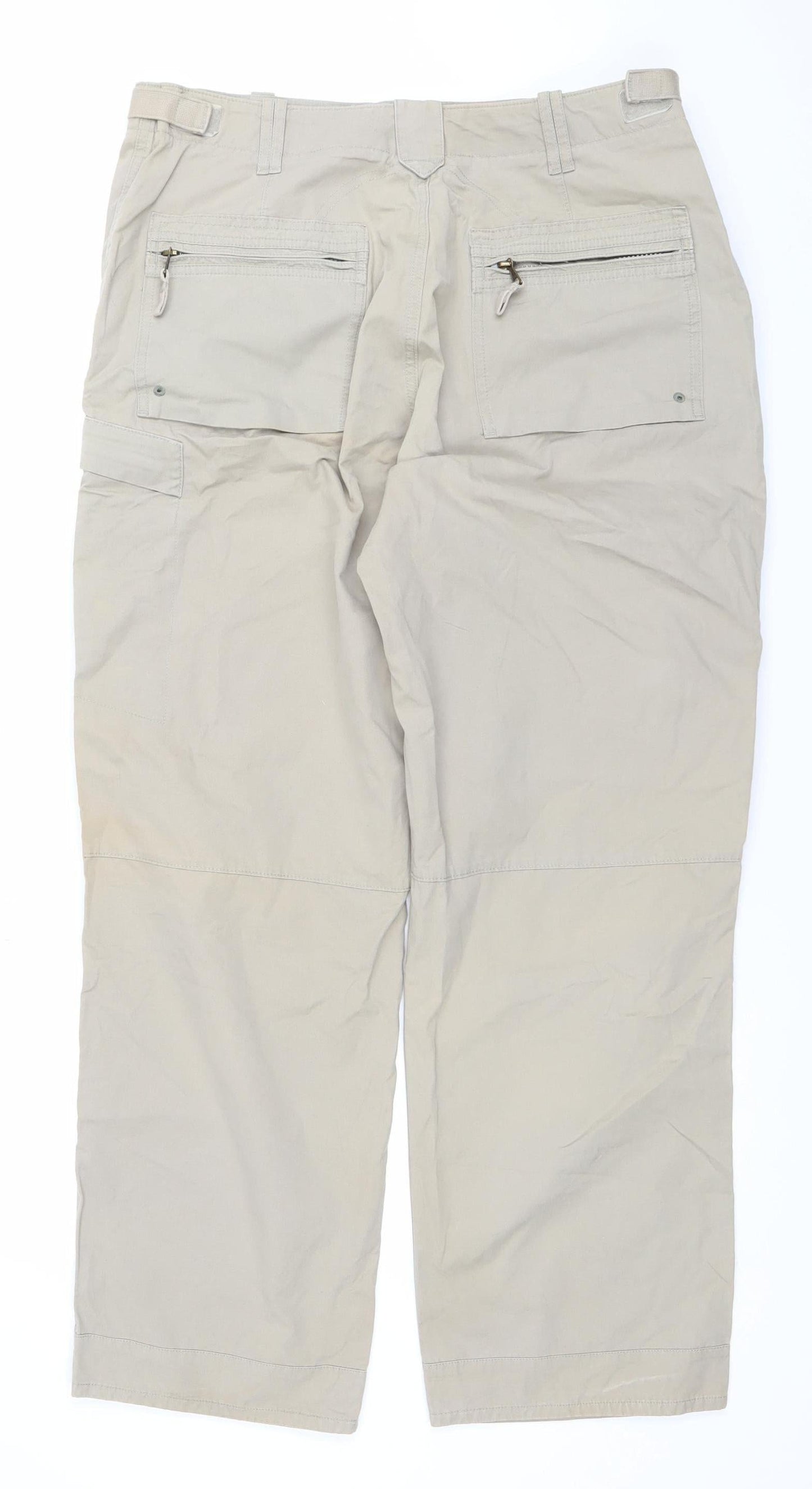 Marks and Spencer Men’s Beige Cargo Trousers 36W 31L Cotton Pockets