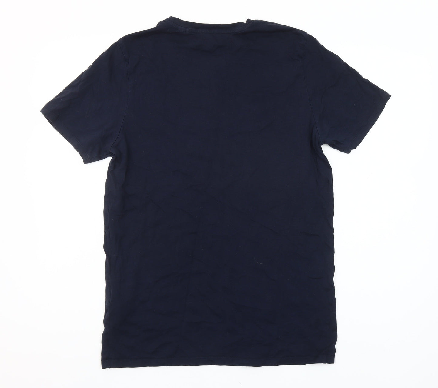 Jack & Jones Men's Blue Logo Crew Neck Short Sleeve T-Shirt Size L
