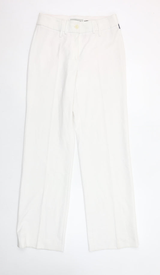 Robell Women White Elisa Stretch Trousers Size 10 Straight Leg