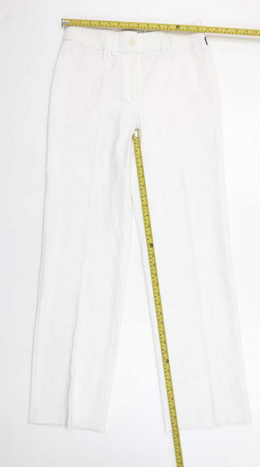 Robell Women White Elisa Stretch Trousers Size 10 Straight Leg