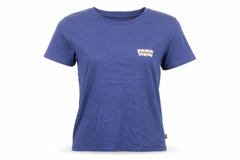 Womens UK Size S Levi's Blue 100% Cotton T-Shirt