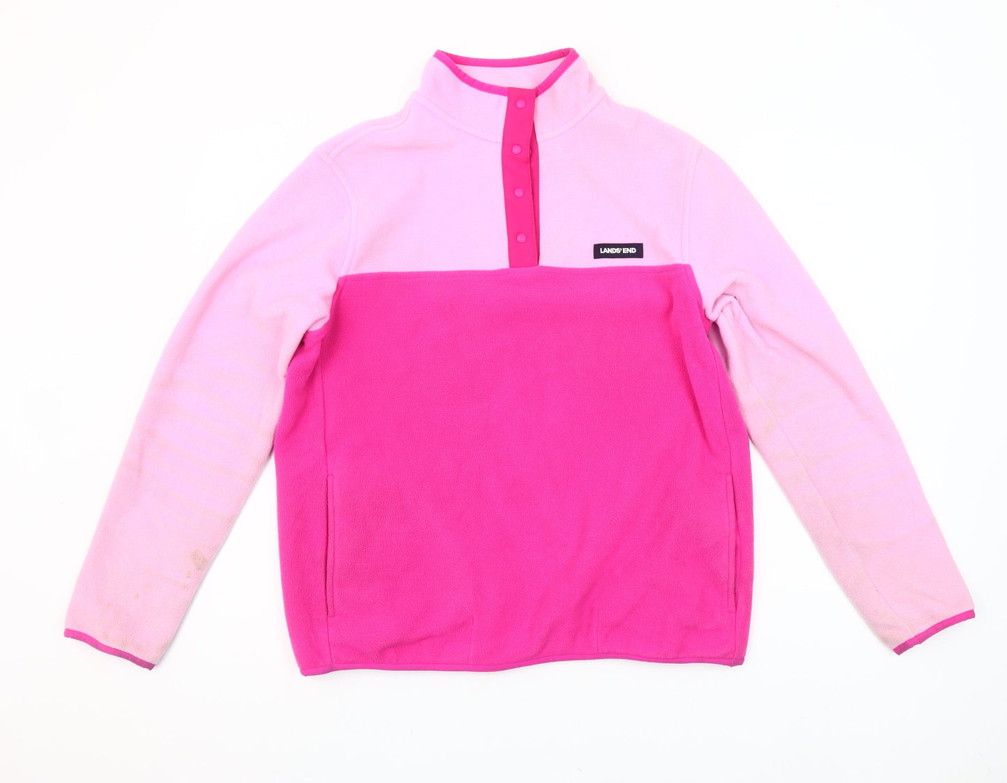 Lands' End Women's Pink Fleece Pullover Sweatshirt Size S