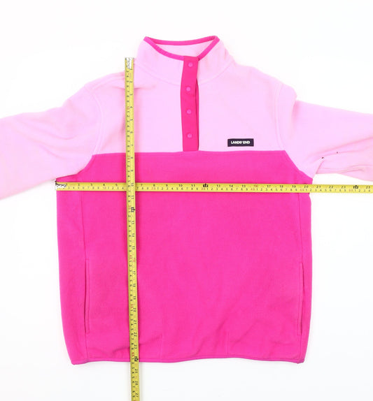 Lands' End Women's Pink Fleece Pullover Sweatshirt Size S