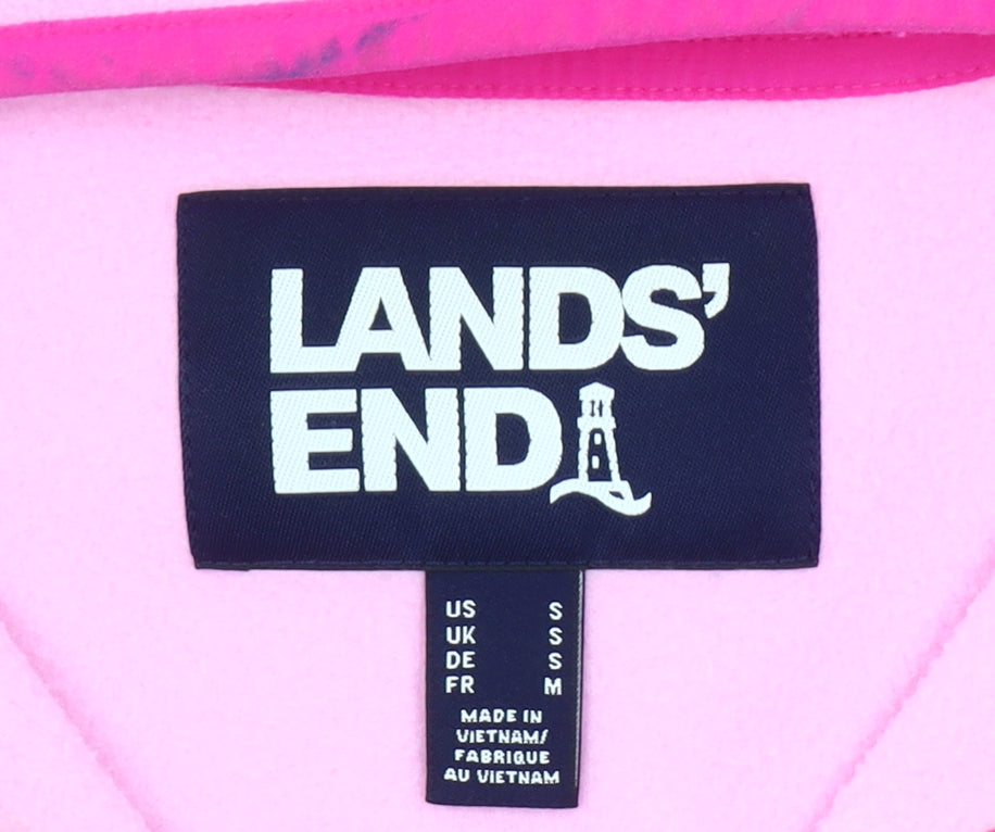 Lands' End Women's Pink Fleece Pullover Sweatshirt Size S