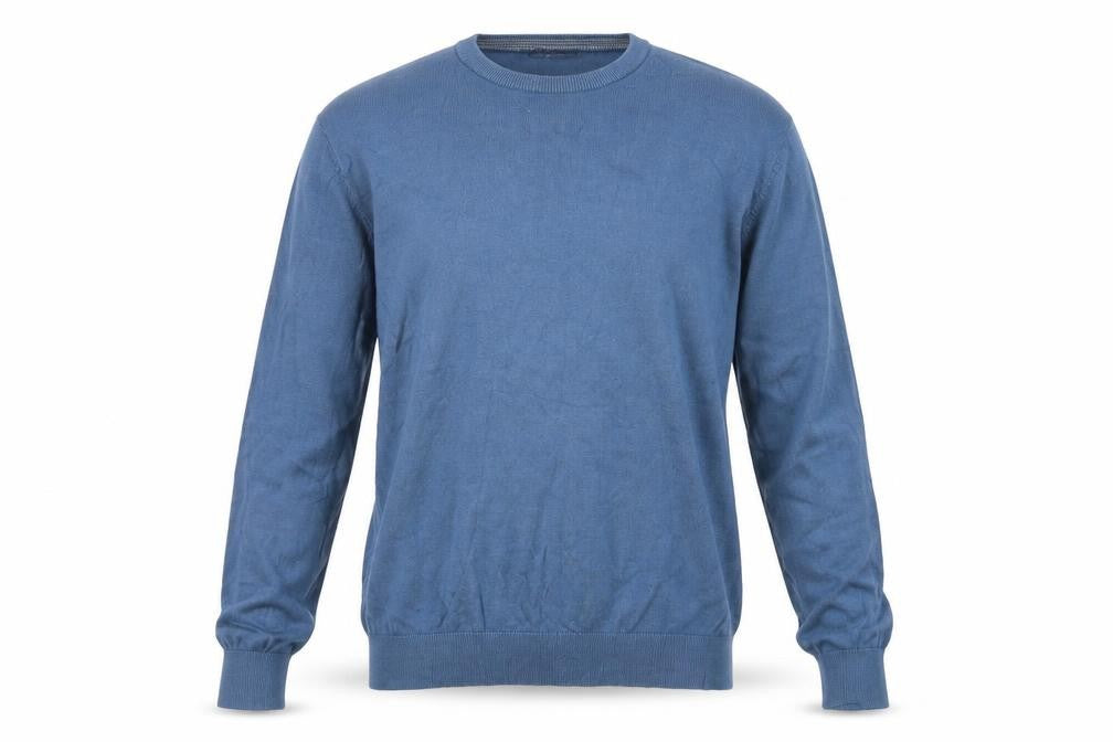 French Connection Men’s Blue Cotton Blend Crew Neck Jumper M