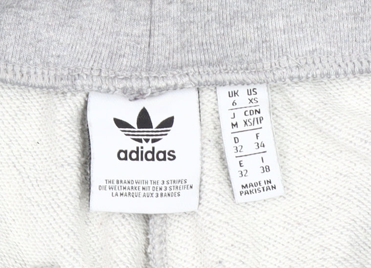 Adidas Womens Grey Jogger Sweatpants Size 6 Elastic Waist Casual