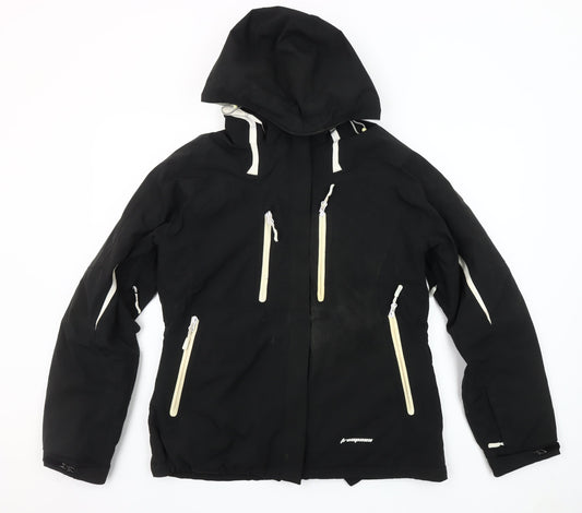 Trespass Womens Black L Ski Jacket Waterproof Hooded Winter Coat Lined