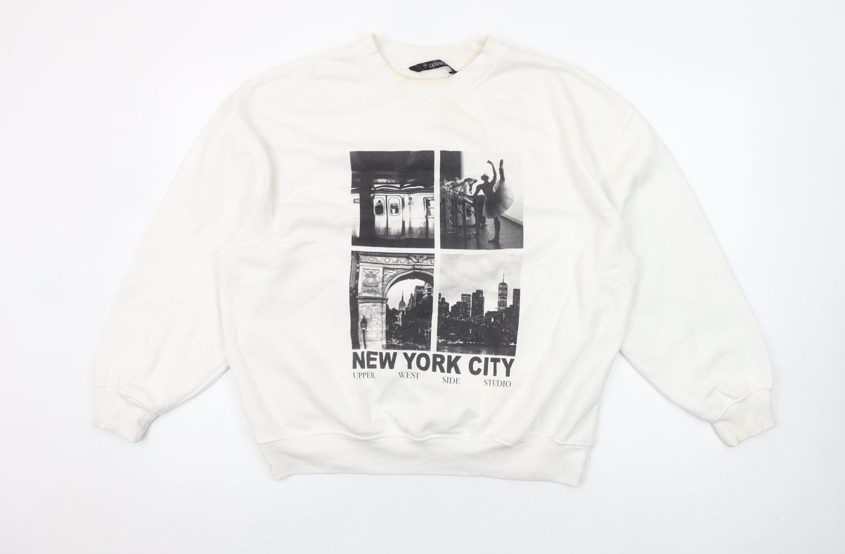 Additional front view of Dunnes Women Cream New York City Graphic Pullover Sweatshirt M